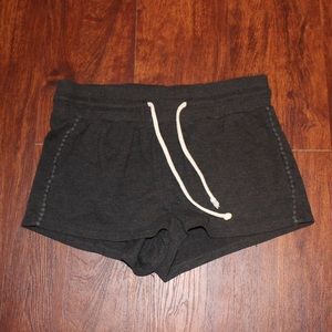 Dark Grey Tie-Front Shorts